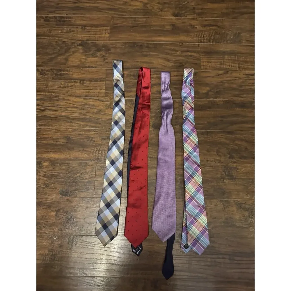 Tommy Hilfiger Mens Ties Lot Of 4 Pattern Silk